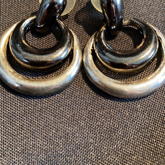 Lia Sophia Black & Silver Drop Earrings - Picture 6 of 6